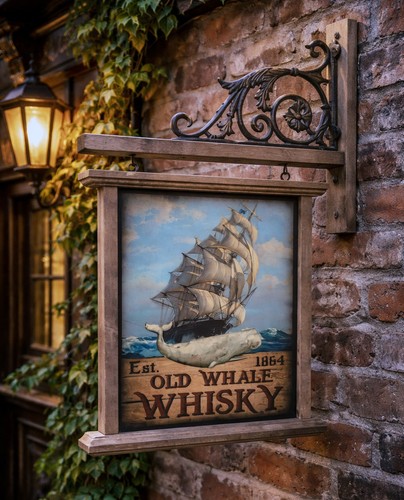 Pub hängeschild old whale - pub,