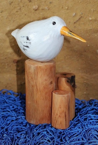 Maritime deko möwe mit poller - maritime,
